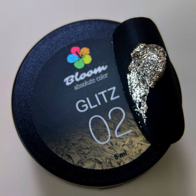 Bloom Гель GLITZ №02 (белое золото) 5 мл.