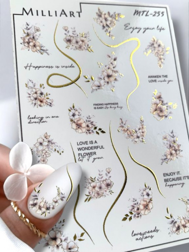 Слайдер-дизайн MilliArt Nails Металл MTL-255 Слайдер-дизайн MilliArt Nails Металл MTL-255