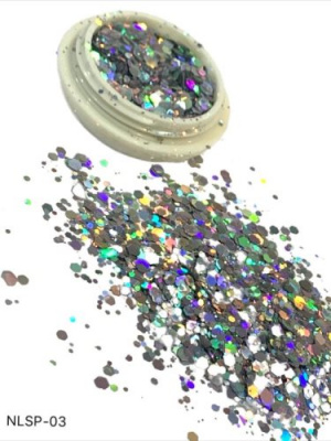 Дизайн Брокат NLSP-03 mix серебро