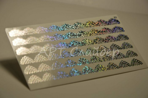 Слайдер дизайн фольгированный 66 серебро песок