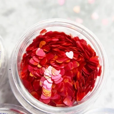 Камифубуки К85 Сердечки красный микс, матовые