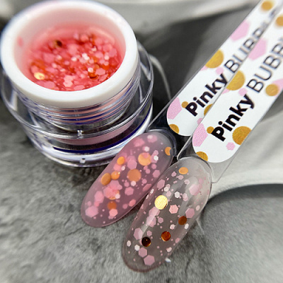 Patrisa Nail Гель для дизайна с крупным глиттером BUBBLE GEL Pinky 5 гр. BD153