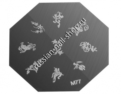 Трафарет с шаблонами для стемпинга (M77)