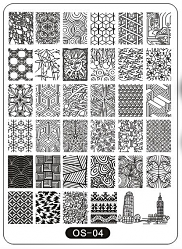 Стемпинг пластина OS-04 узоры