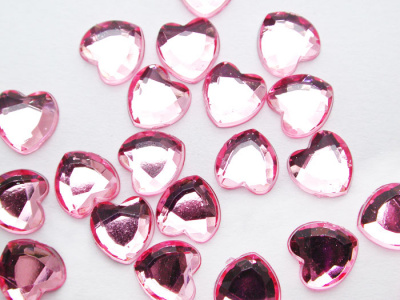 Стразы - Сердце, светло-розовые 6 мм. (Y1CL85C) 50 шт./банка
