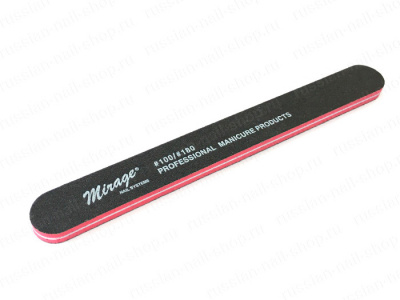Пилка Mirage закругленная, черная (100/180) с красной прожилкой толстая MVEB 100-180