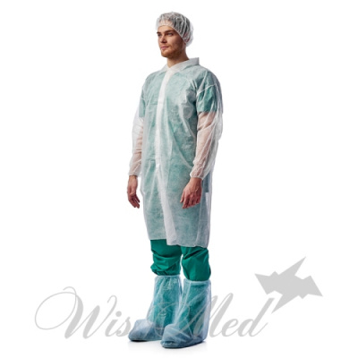 Халат процедурный одноразовый на липучках, рукава на резинках 1 шт.