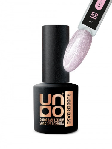 UNO Гель-лак базовый светоотражающий Rubber Color Base Gel Lily 8 г. UBGRRFL