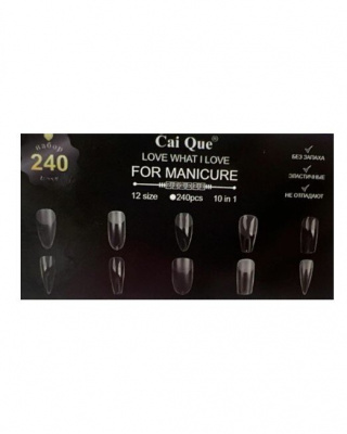 Типсы гелевые 240 штук/набор микс форм 10в1