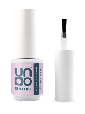 UNO Верхнее покрытие для гель-лака HEMA FREE Perfect Gloss без липкого слоя 10 г. UNO Верхнее покрытие для гель-лака HEMA FREE Perfect Gloss без липкого слоя 10 г.