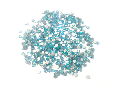 Стразы JessNail стекло ss4-2 мм./150 шт. Голография-Бирюза