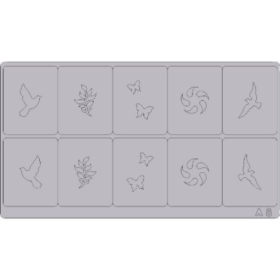 Трафареты для аэрографии на ногтях T10(A8)