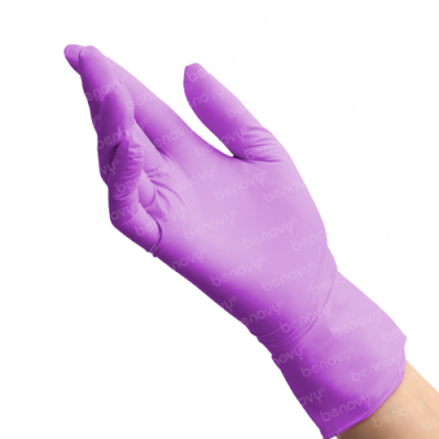 BENOVY перчатки нитриловые текстурированные на пальцах размер M Сиреневые 100 шт./уп. BENOVY перчатки нитриловые текстурированные на пальцах размер M Сиреневые 100 шт./уп.