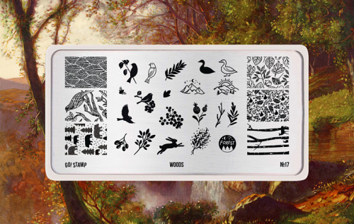 Go Stamp Пластина для стемпинга 017 Woods