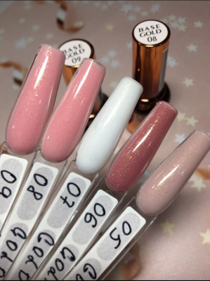 TARTISO Каучуковая цветная база RUBBER BASE GOLD SAND с шиммером №07 15 мл.