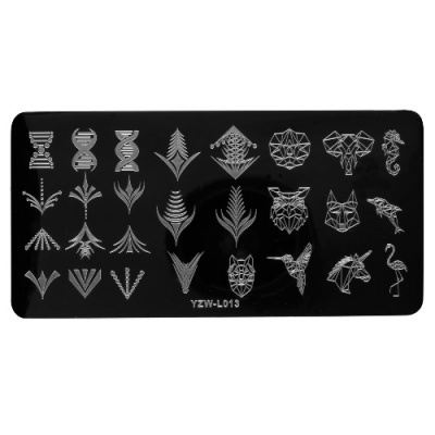 IRISK Трафарет для стемпинга металлический 6x12 см. П557-11 (194) YZWLE L013