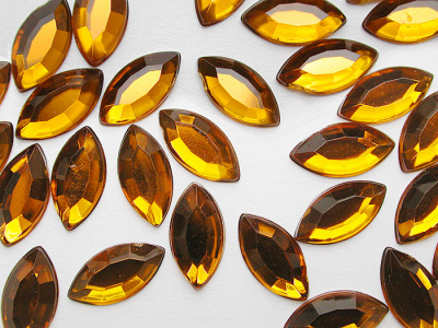 Стразы - Миндаль, желтые 3 х 6 мм. (Y1CL81A) - 60 шт./банка