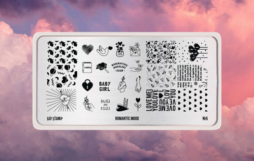 Go Stamp Пластина для стемпинга 005 Romantic mood