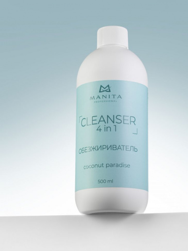 MANITA Professional Жидкость Обезжириватель для ногтей универсальный 4 в 1 COCONUT PARADISE 500 мл.