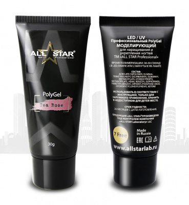 ALL STAR Полигель Tea Rose нежно-розовый 816 30 г.