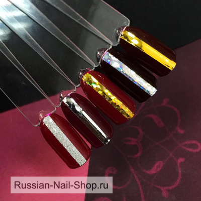 Лента для дизайна ногтей Золото голография широкая Лента для дизайна ногтей Золото голография широкая