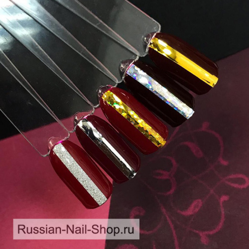 Лента для дизайна ногтей Золото голография широкая