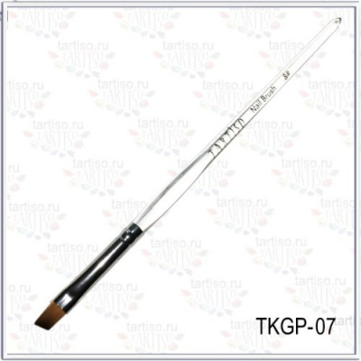 TARTISO кисть для геля 8 косая прозрачная ручка TKGP-07 TARTISO кисть для геля 8 косая прозрачная ручка TKGP-07