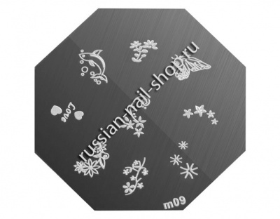 Трафарет с шаблонами для стемпинга (m09)