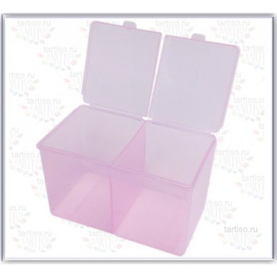 Контейнер для ватных дисков двойной TARTISO Pink G-42-P