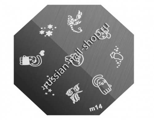 Трафарет с шаблонами для стемпинга (m14)