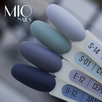 MIO Nails Гель-лак Основная палитра E-12 Серый агат 8 мл.