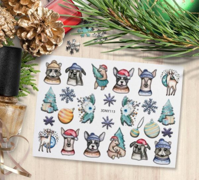 MALGRAT Nails 3D Слайдер-дизайн ОБЪЕМНЫЕ 3D СЛАЙДЕРЫ 3D Новый год 3DNY113