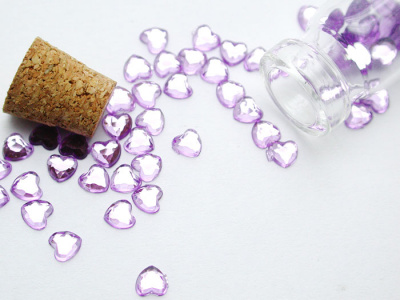 Стразы - Сердце, светло-фиолетовые 3,2 мм. (Y1CL84D) - 70 шт./банка