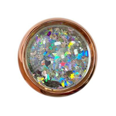 Декор Брокат серебро микс (звезда, сердце, бабочка, луна) TRT