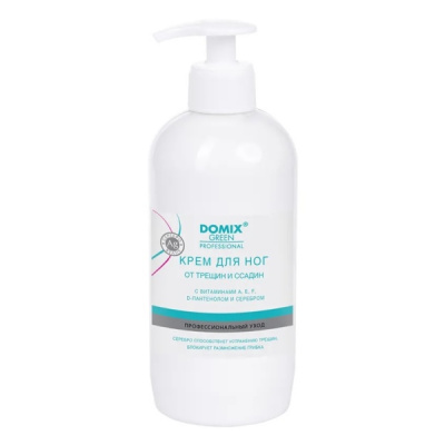 DOMIX Крем для ног от трещин и ссадин с витамином A, F, E, D-пантенолом и серебром GREEN PROFESSIONAL 500 мл. 04-475 DOMIX Крем для ног от трещин и ссадин с витамином A, F, E, D-пантенолом и серебром GREEN PROFESSIONAL 500 мл. 04-475