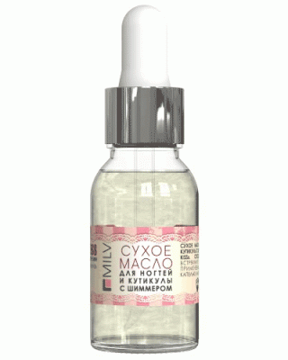 MILV Сухое укрепляющее масло для ногтей с шиммером SPRING KISS 15 мл.