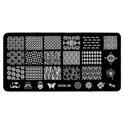 IRISK Трафарет для стемпинга металлический 6x12 см. П557-11 (098)