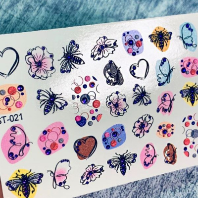 3D + CRYSTAL Объемный слайдер-дизайн с имитацией страз JWL-021