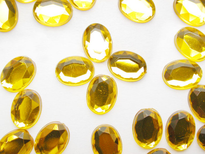 Стразы - Овал, золотисто-желтые 6 х 8 мм. (Y1CL79D) 50 шт./банка