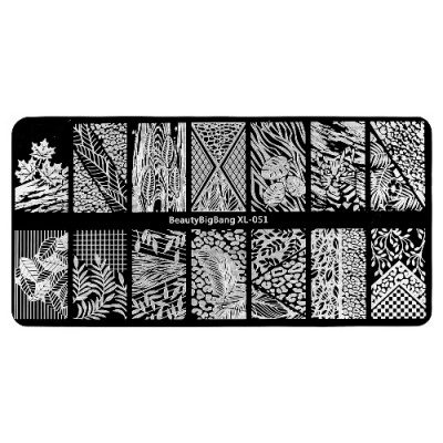 IRISK Трафарет для стемпинга металлический 6x12 см. П557-11 (143) BeautyBigBang XL-051