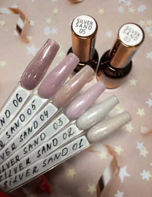 TARTISO Каучуковая база RUBBER BASE SILVER SAND с шиммером №02 15 мл.