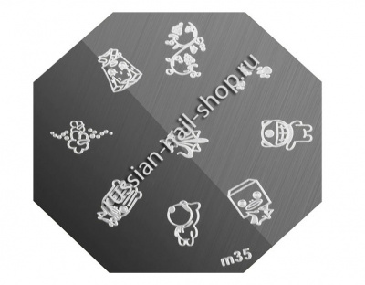 Трафарет с шаблонами для стемпинга (m35)