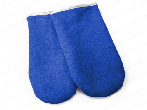 Варежки для парафинотерапии махровые JessNail синий 87456