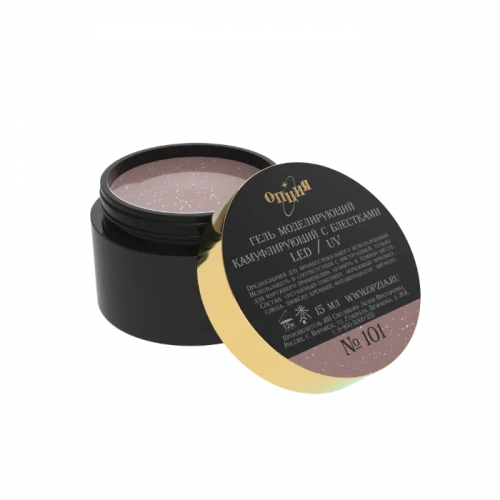 Опция Гель моделирующий камуфлирующий с блестками №101 15 мл.