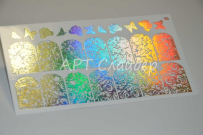 Слайдер дизайн фольгированный 59 серебро спектр