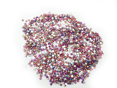 Стразы JessNail стекло ss4-2 мм./150 шт. Голография-Розовый