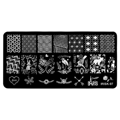 IRISK Трафарет для стемпинга металлический 6x12 см. П557-11 (097)