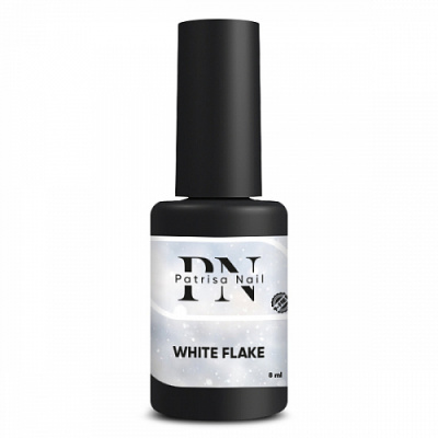 Patrisa Nail Топ глянцевый White Flake с белыми хлопьями  без липкого слоя 8 мл. BP80 Patrisa Nail Топ глянцевый White Flake с белыми хлопьями  без липкого слоя 8 мл. BP80