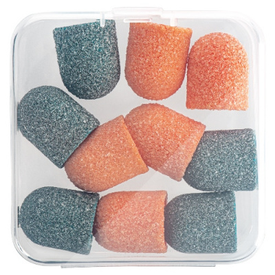 IRISK Колпачки песочные цветные в боксе 13 мм. 10 шт. 80 грит Б880-13 (01)