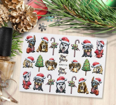 MALGRAT Nails 3D Слайдер-дизайн ОБЪЕМНЫЕ 3D СЛАЙДЕРЫ 3D Новый год 3DNY119